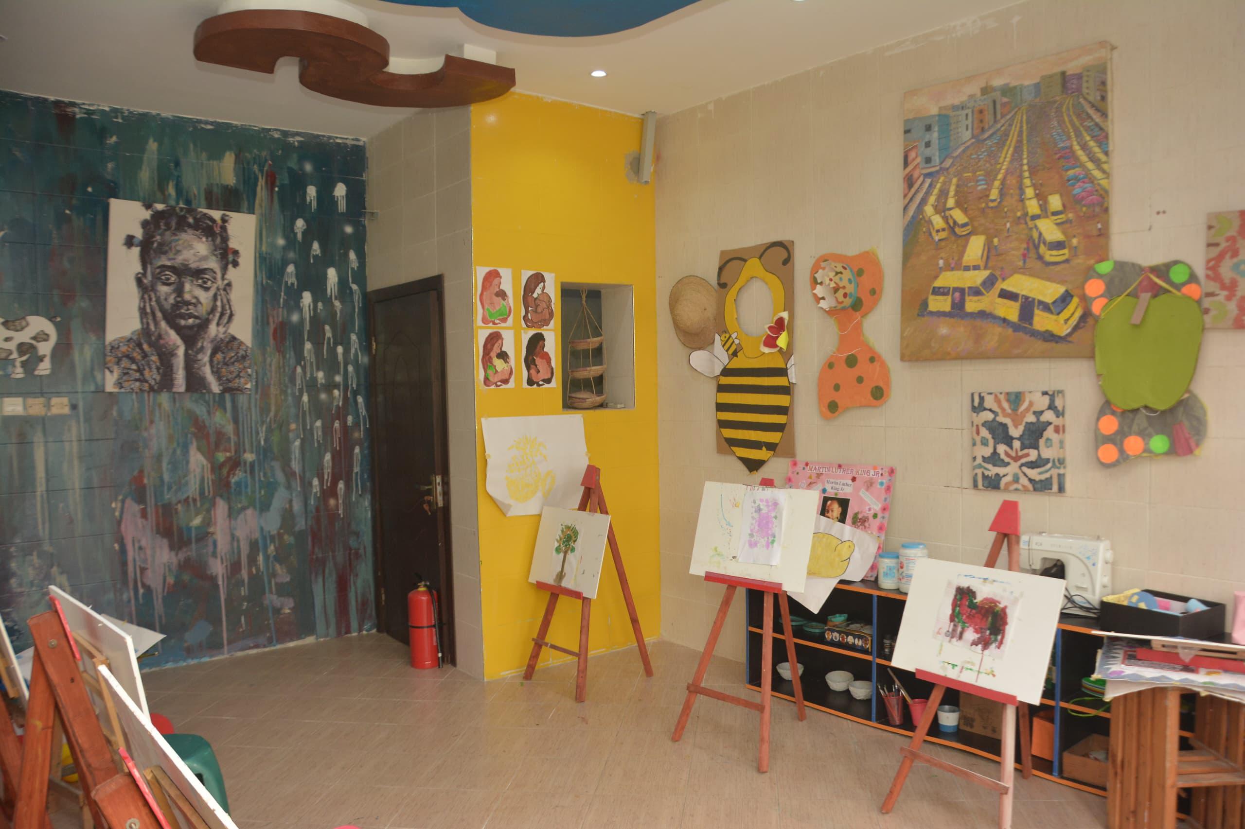 Children playing foosball